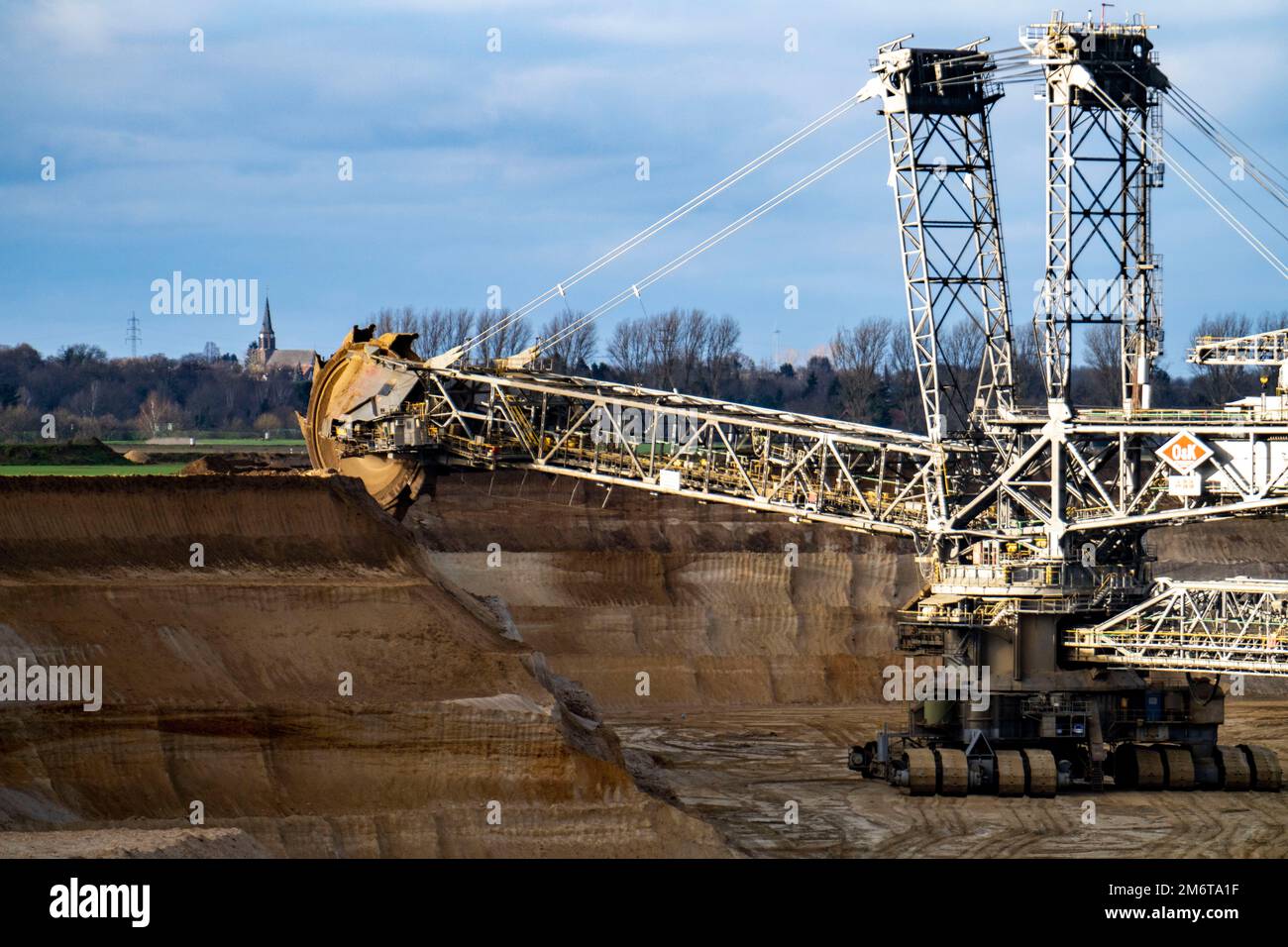 Braunkohlebergwerk Garzweiler 2, Bagger 258, Schaufelbagger, Aushub nördlich des Weilers Lützerath, bei Jüchen, NRW, Stockfoto