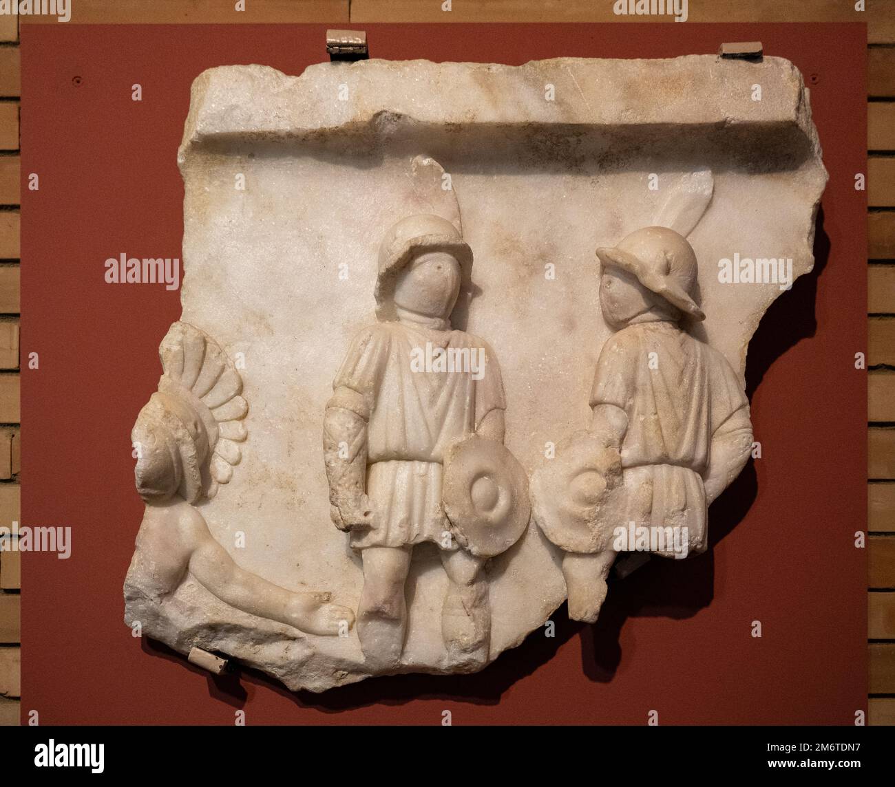 Merida, Spanien - 28. Dezember 23: Römische Skulpturen im Nationalmuseum für römische Kunst Stockfoto