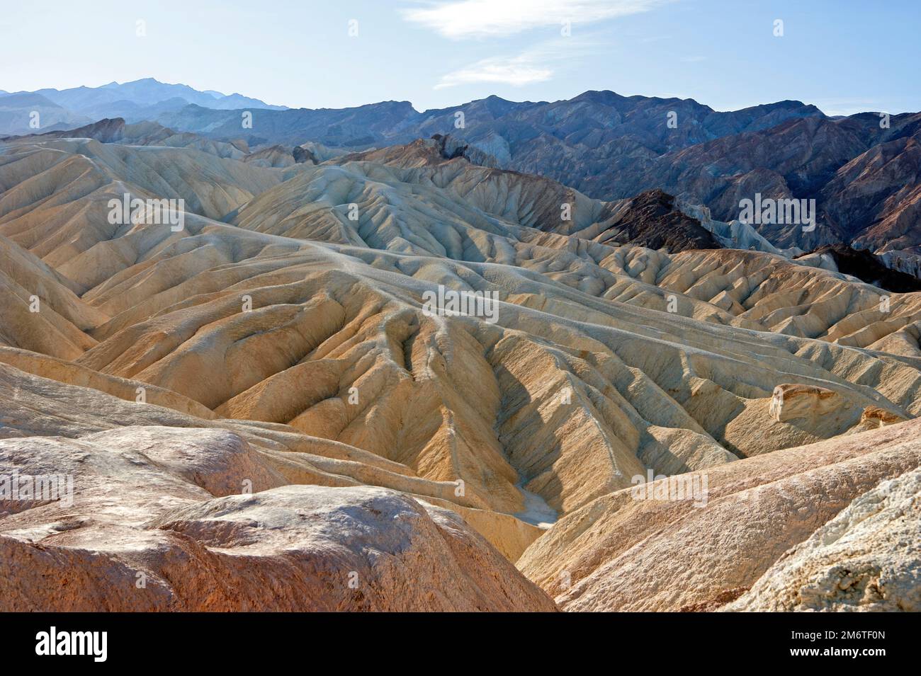 Zabriskie Point im Death Valley, Nationalpark, Kalifornien, USA Stockfoto
