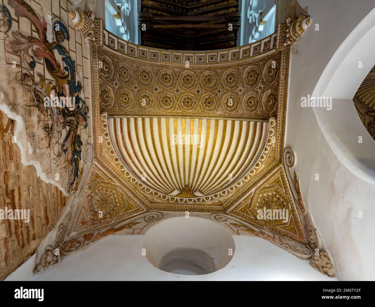 Intérieur de la mosquée du Cristo de la Luz, Tolède, Castille la Manche, Espagne Stockfoto