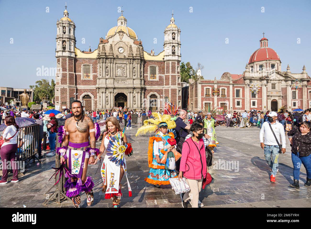 Mexiko-Stadt, Tag der Jungfrau von Guadalupe Pilgerpilger, Basilika unserer Lieben Frau von Guadalupe Basilika Santa Maria de Guadalupe Insigne Stockfoto