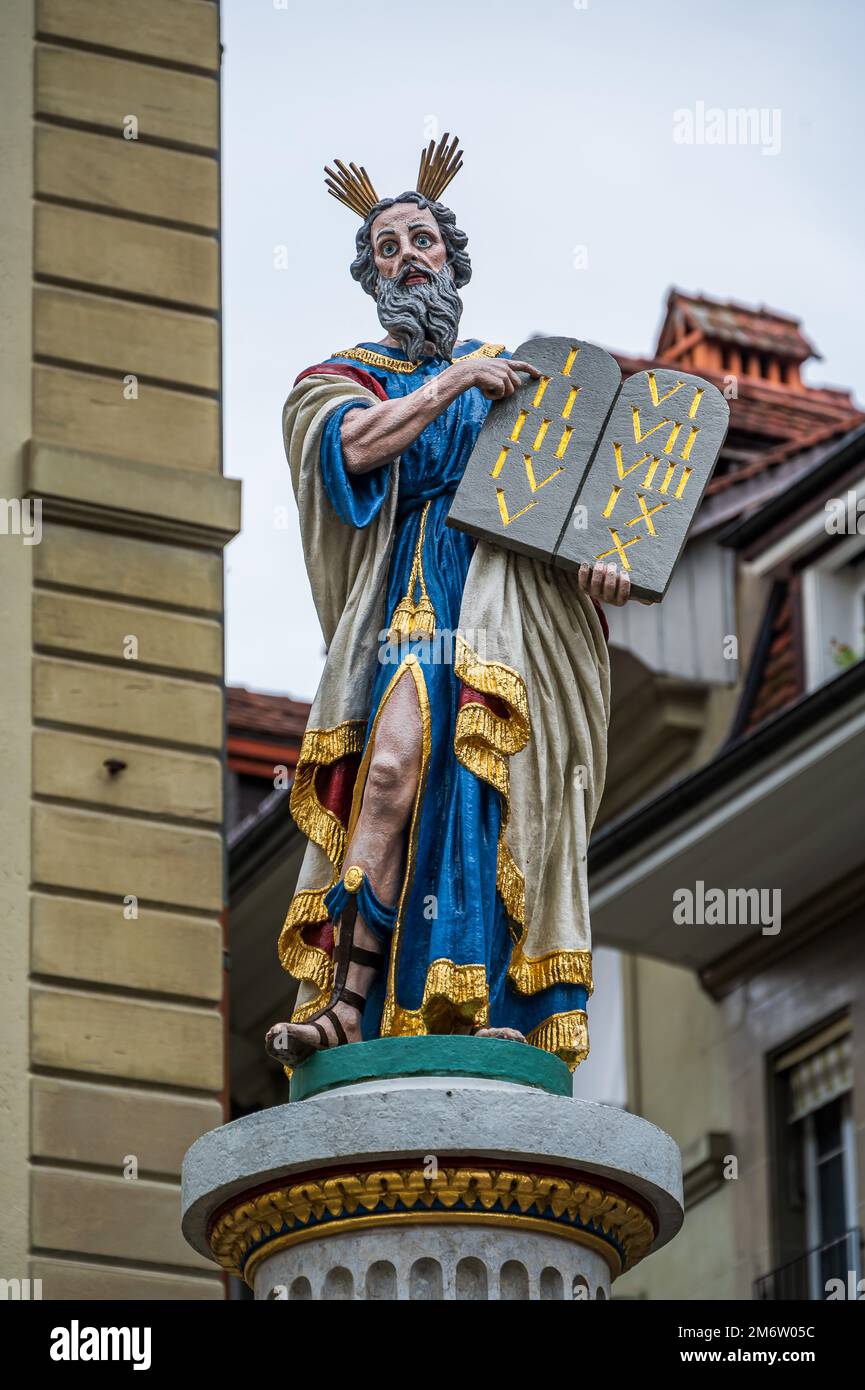 Brunnen in der Altstadt von Bern Stockfoto