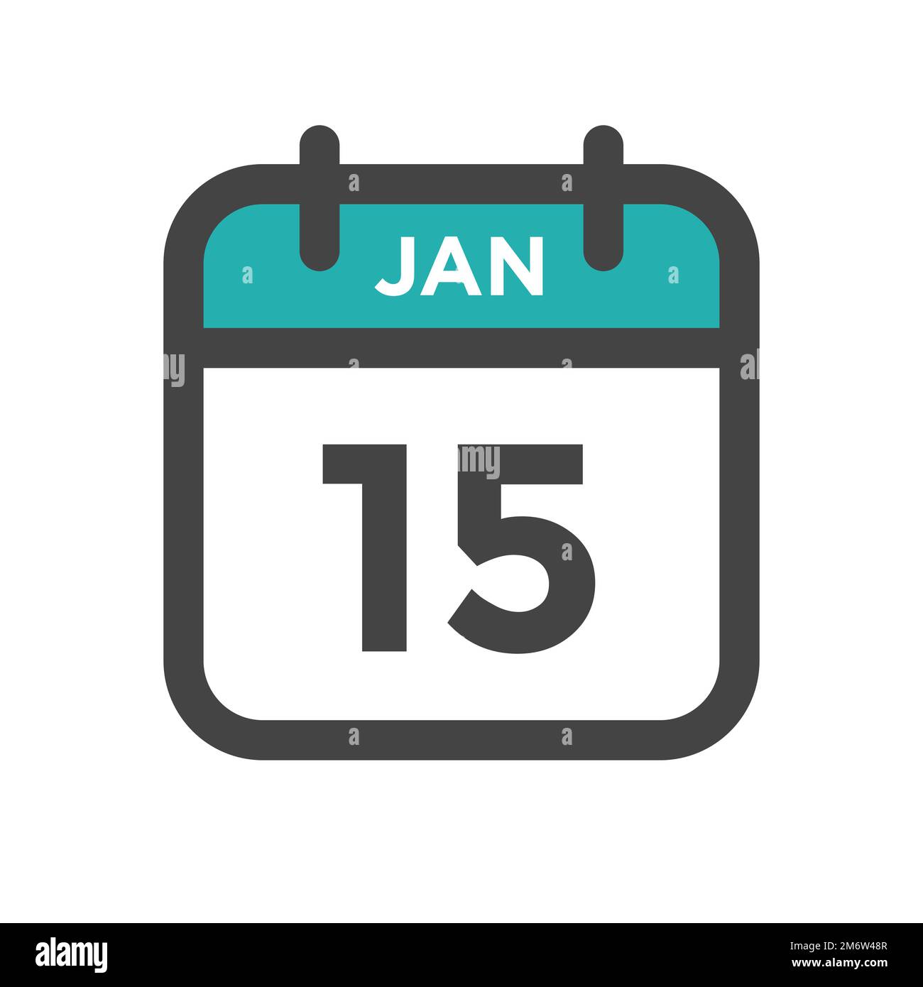 Januar 15 Kalendertag oder Kalenderdatum für Termin und Termin Stock Vektor
