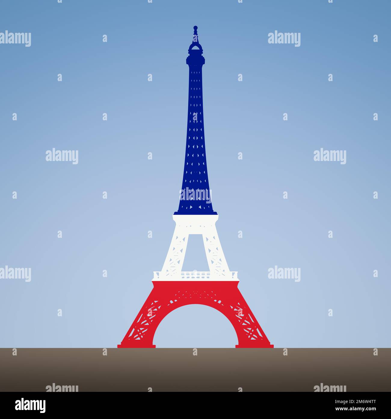 Eiffelturm Paris in nationalen Farbsymbolen Stockfoto