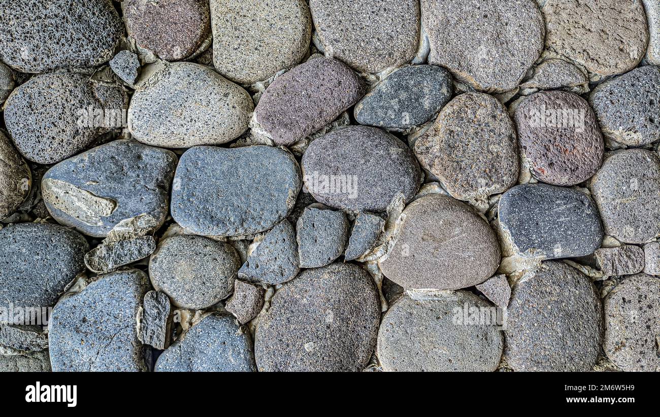 Stein- und Kies-Kies-Struktur, Stein- und Kies-Struktur Hintergrund. Stockfoto