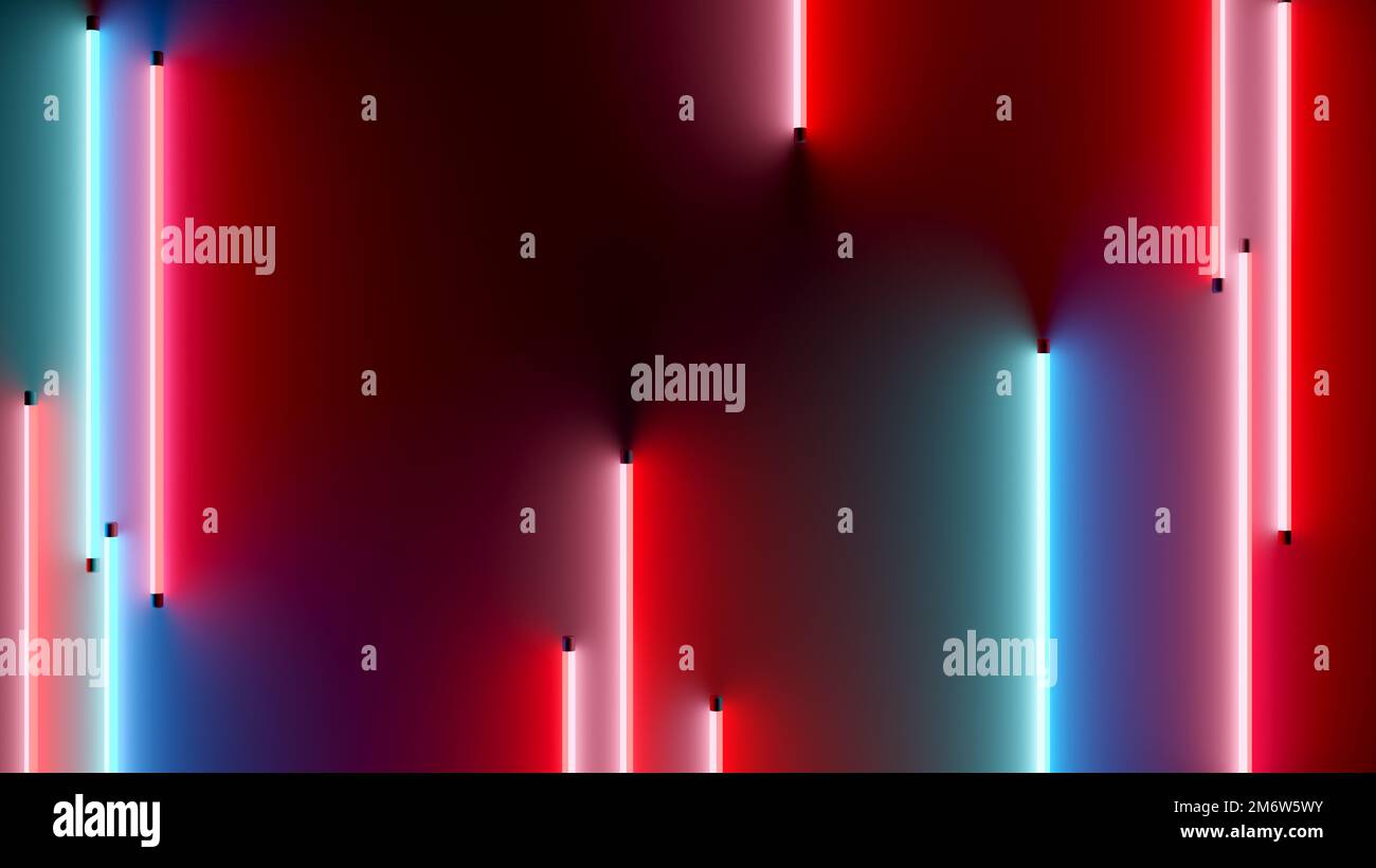 Blauer, roter Neonröhren-Hintergrund Stockfoto