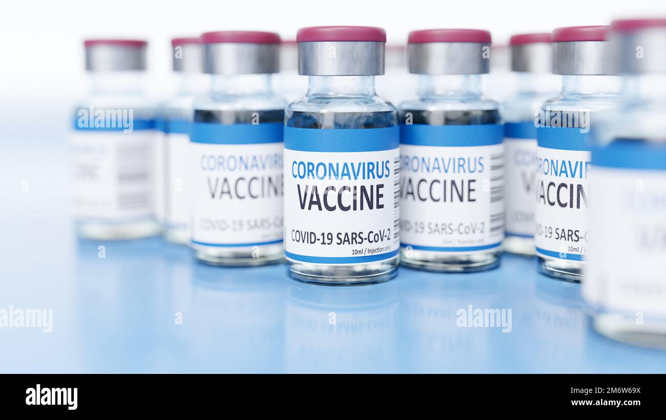 Corona-Virus-Impfstoffdosen Stockfoto