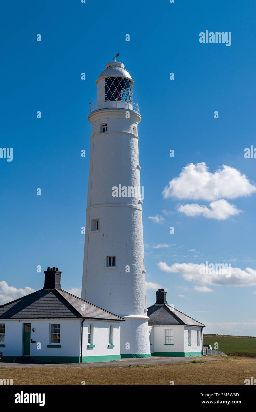 Ein Blick auf den Nash Point Lighthouse in South Wales Stockfoto