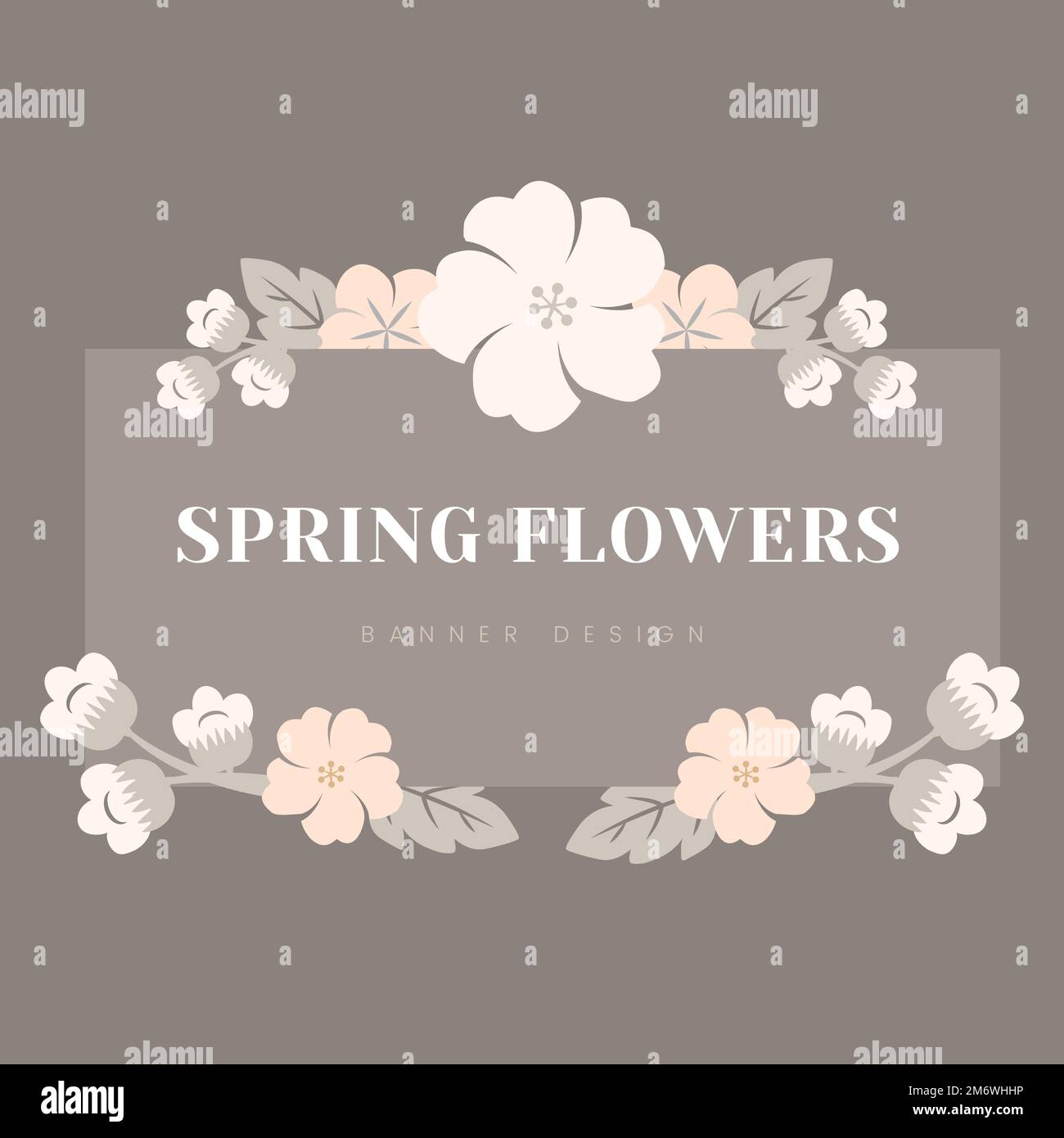 Vektor mit rechteckigem beigefarbenem Blumenmuster Stock Vektor