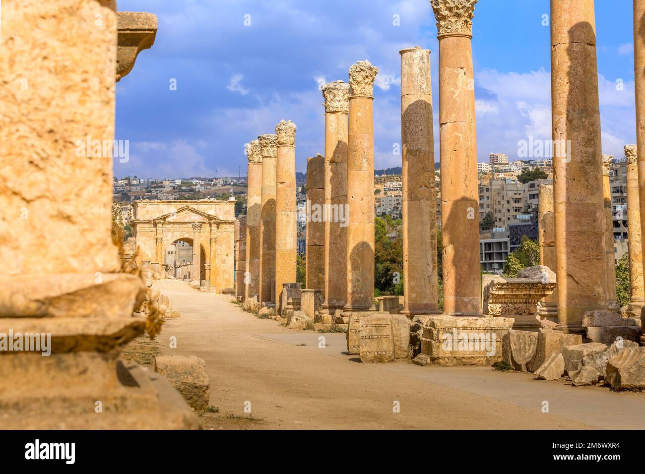 Jerash, Jordan Cardo Maximus, Gerasa der Antike Stockfoto