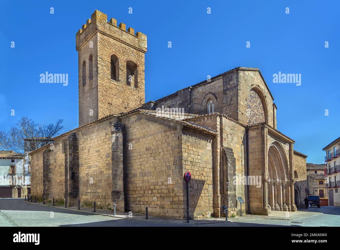 Kirche von Santiago, Sanguesa, Spanien Stockfoto