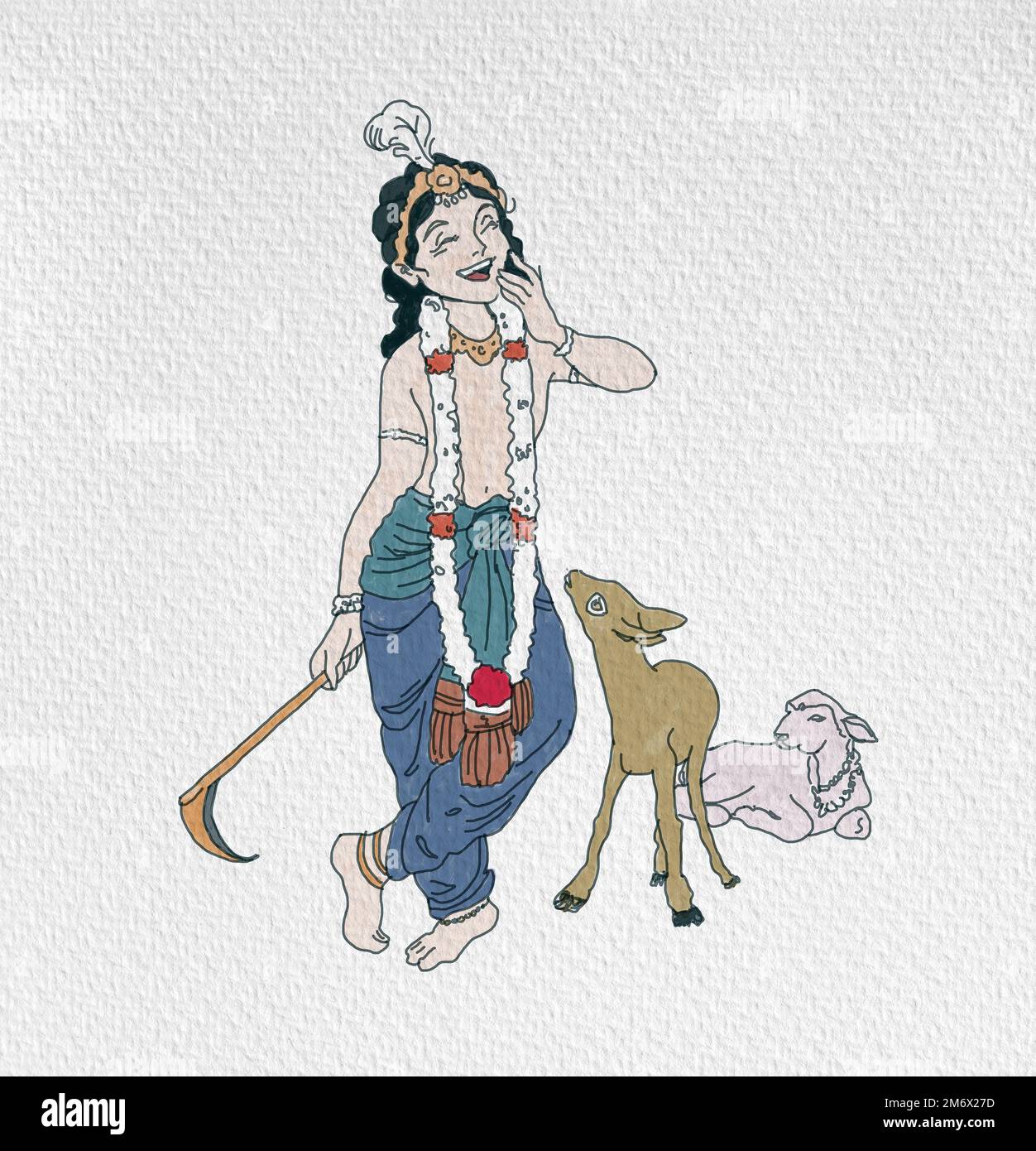 Indischer Lord Krishna Bild auf weißem Hintergrund, indische Götter Krishna Bilder auf weißem Hintergrund. Krishna Janmashtami Farben Illustration Radha Krishna . Stockfoto Indischer Lord Krishna Bild auf weißem Hintergrund, indische Götter Krishna Bilder auf weißem Hintergrund. Krishna Janmashtami Farben Illustration Radha Krishna . Stockfoto