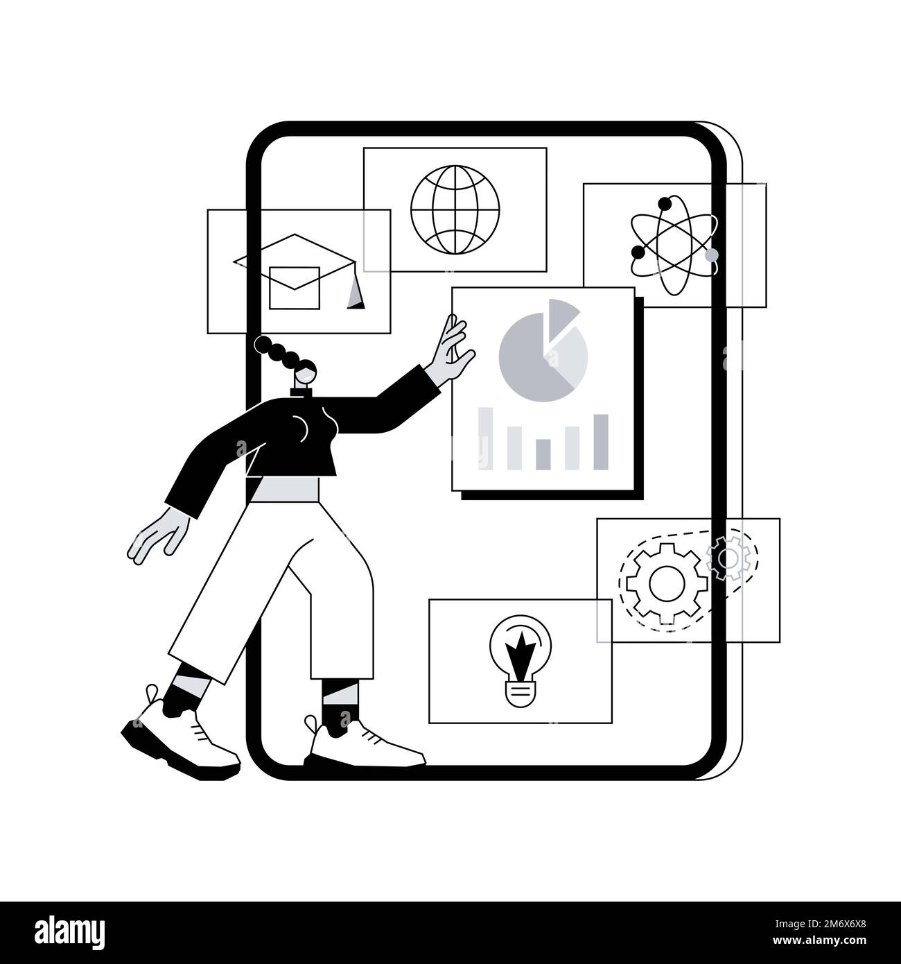 Learning Management System abstrakte Konzept Vektor Illustration. Bildungstechnologie, Online-Lernbereitstellung, Softwareanwendung, Schulung Cour Stock Vektor
