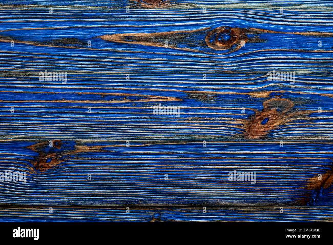 Blaue, schäbige Holzfläche im Vintage-Stil. Stockfoto