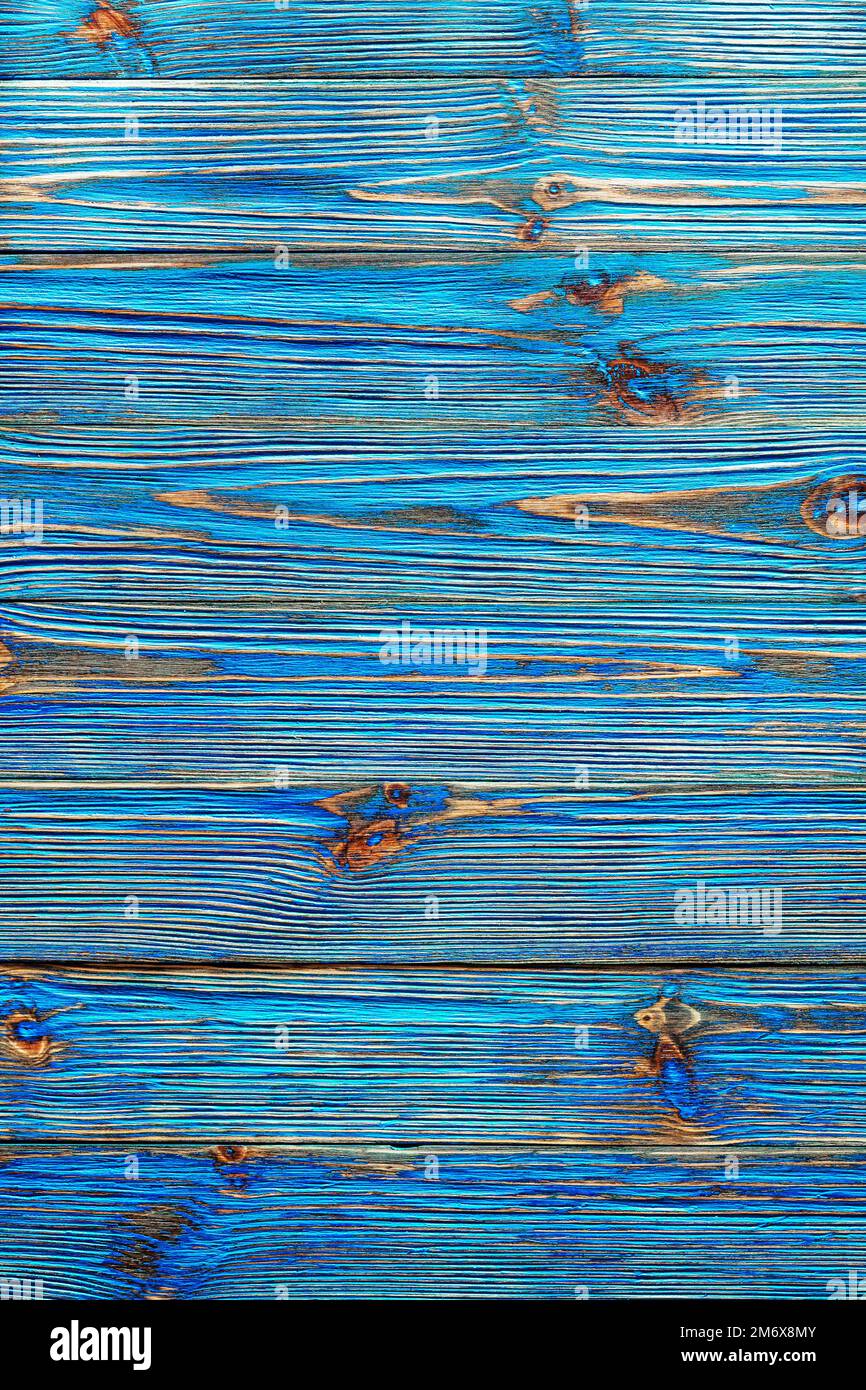 Blaue, schäbige Holzstruktur im Vintage-Stil. Stockfoto