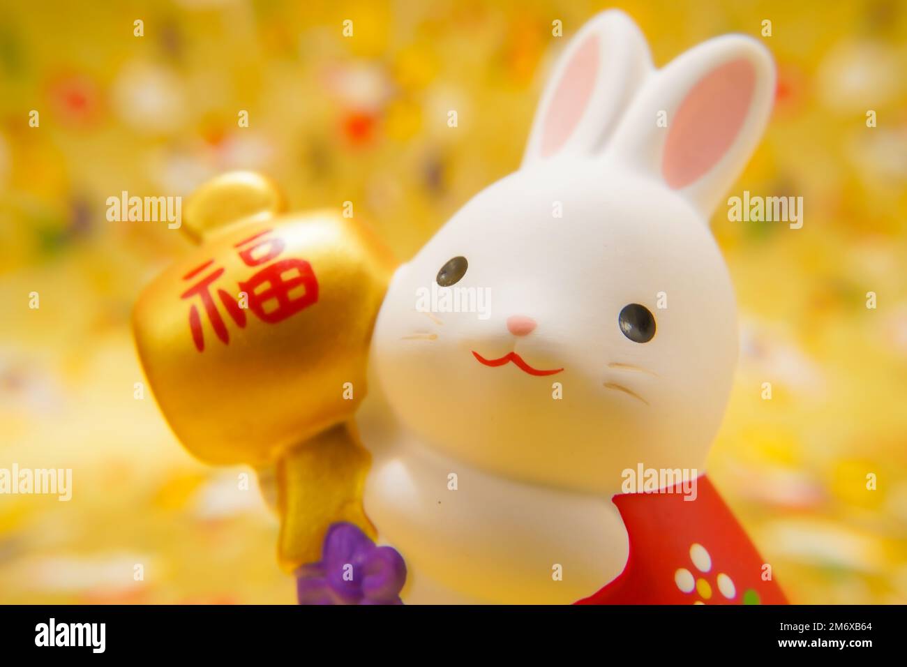 Material für Neujahr mit Kaninchen (Neujahrskarte) Stockfoto