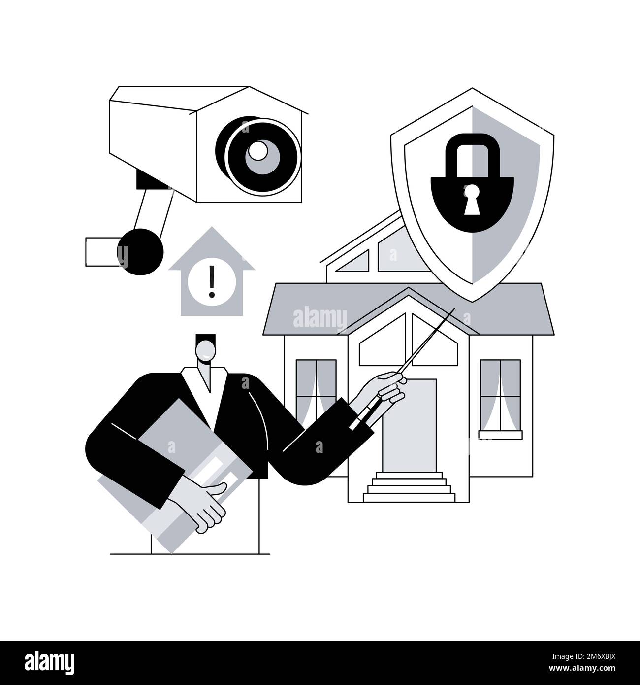 Abstraktes Konzept der Unternehmensführung – Vektorgrafik. Unternehmensleitung, Zielerreichung, Maßnahmen ergreifen, Wettbewerb angehen, Inspiration, Hoch p Stock Vektor