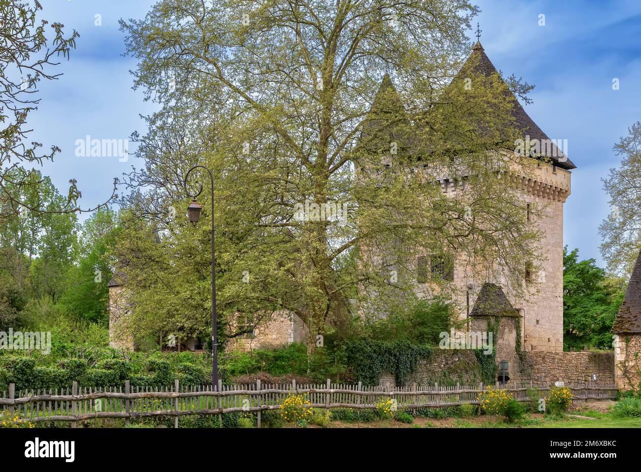 Historischer Turm, Saint-Leon-sur-Vezere, Frankreich Stockfoto