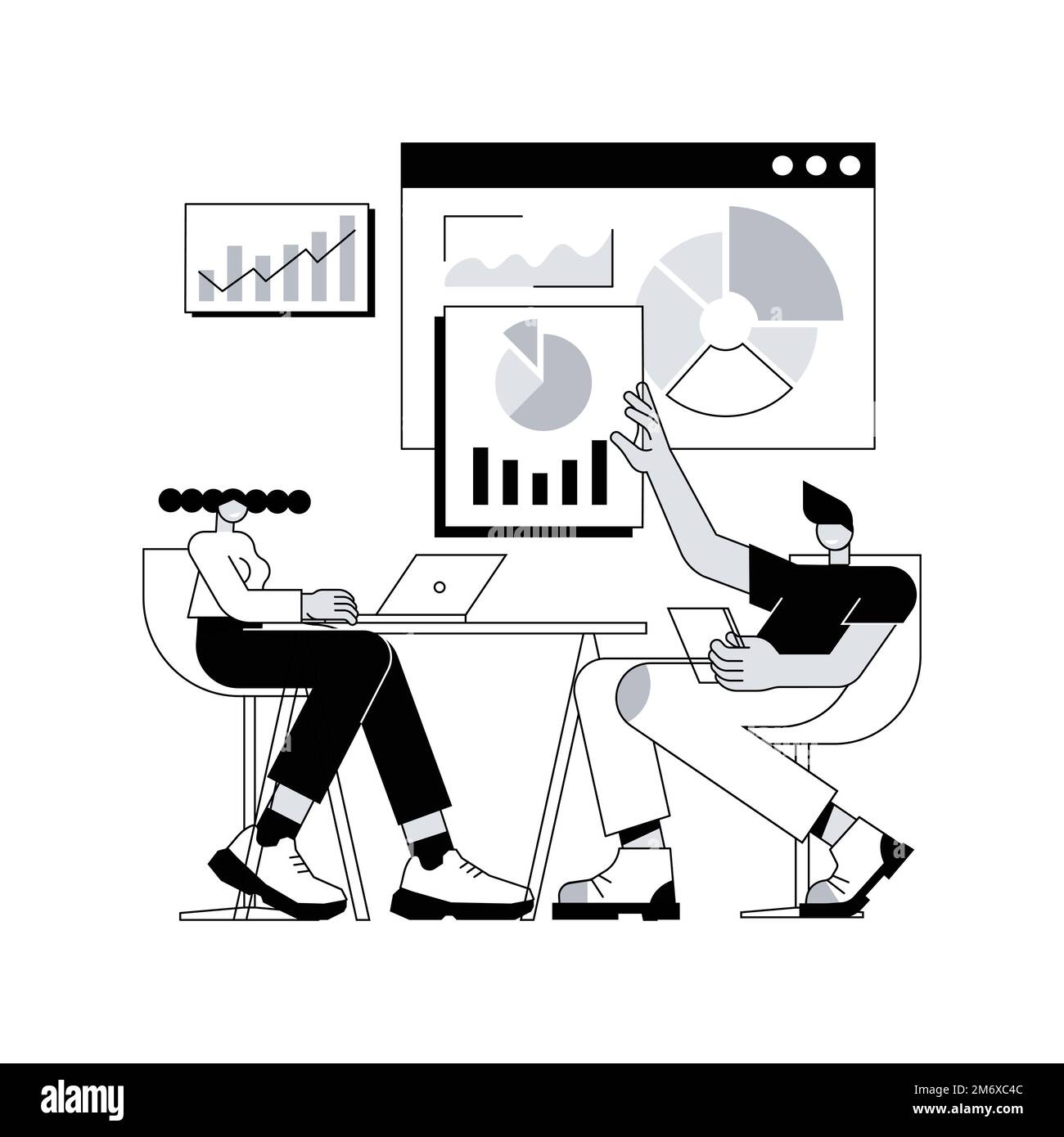 Digitale Präsentation abstraktes Konzept Vektor Illustration. Office Online Meeting, visuelle Datendarstellung, Geschäftskonferenz, Bildung, digital Stock Vektor