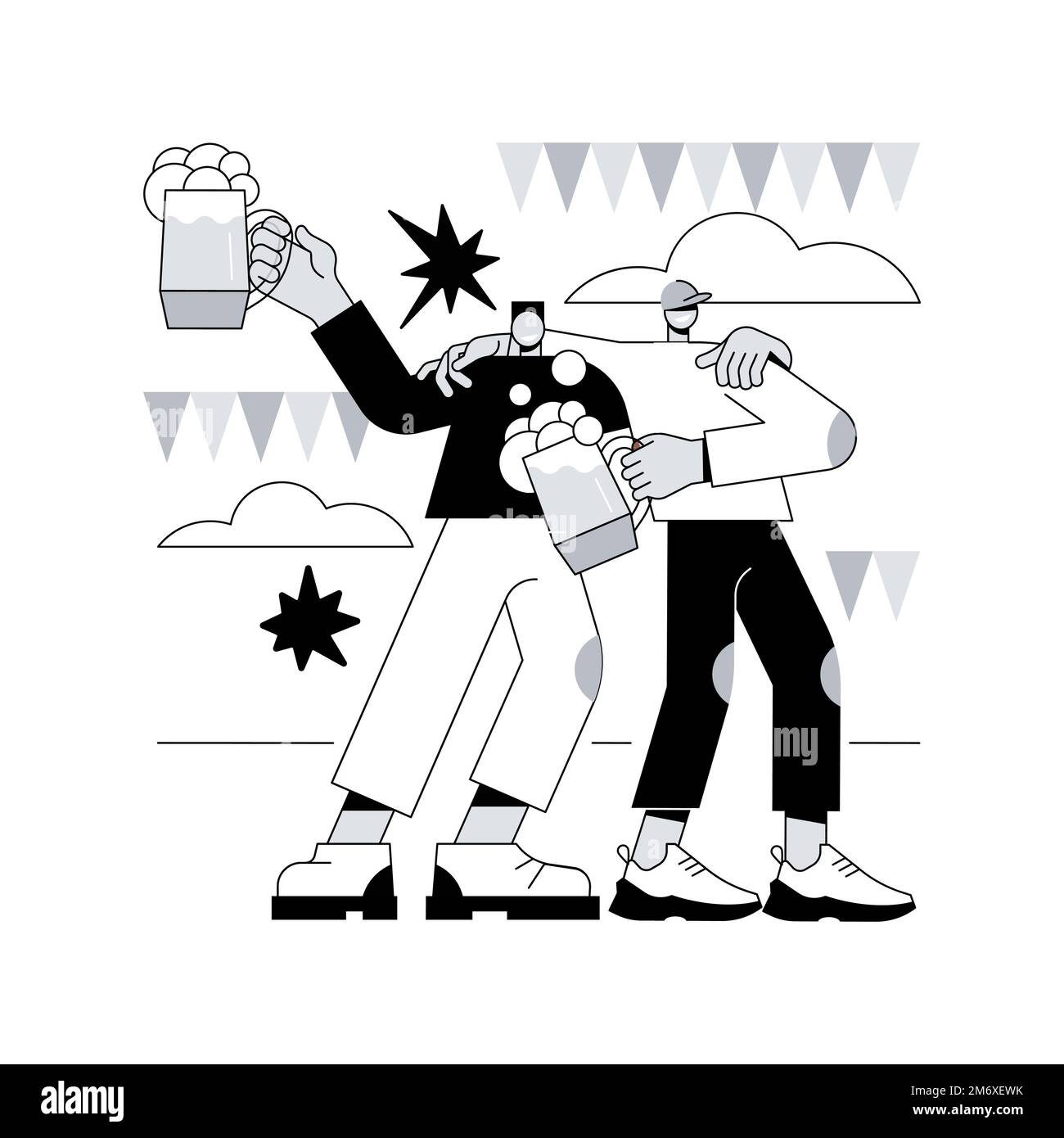 Beer fest abstrakte Konzept Vektor Illustration. Straßenbrauen, Bier- und Musikfestival, Spaß im Freien, Craft Drink, Straßenparty, gesellschaftliche Veranstaltung, Genießen Sie e Stock Vektor