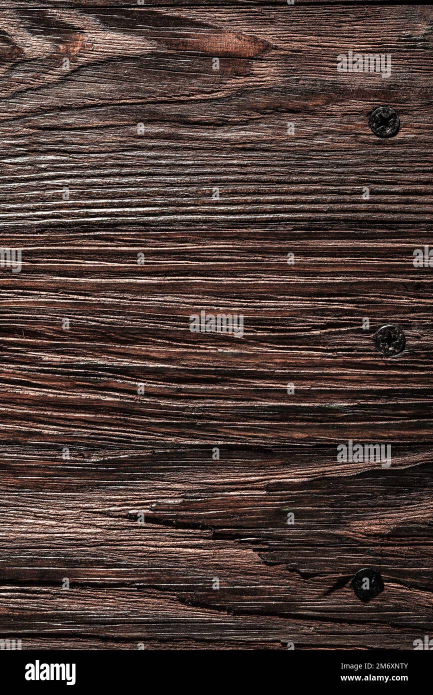Langlebige braune natürliche Holzoberfläche. Stockfoto