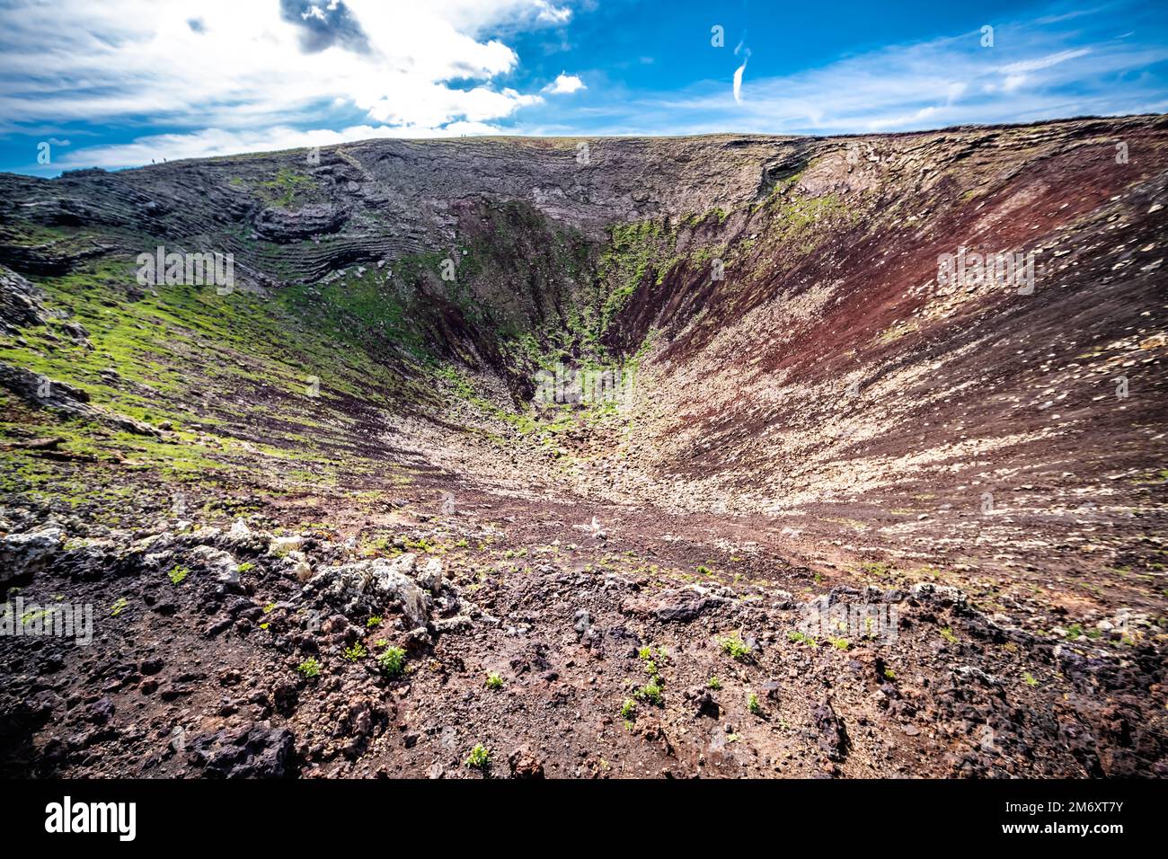 Calderon Hondo Vulkankrater auf Fuerteventura, Spanien Stockfoto