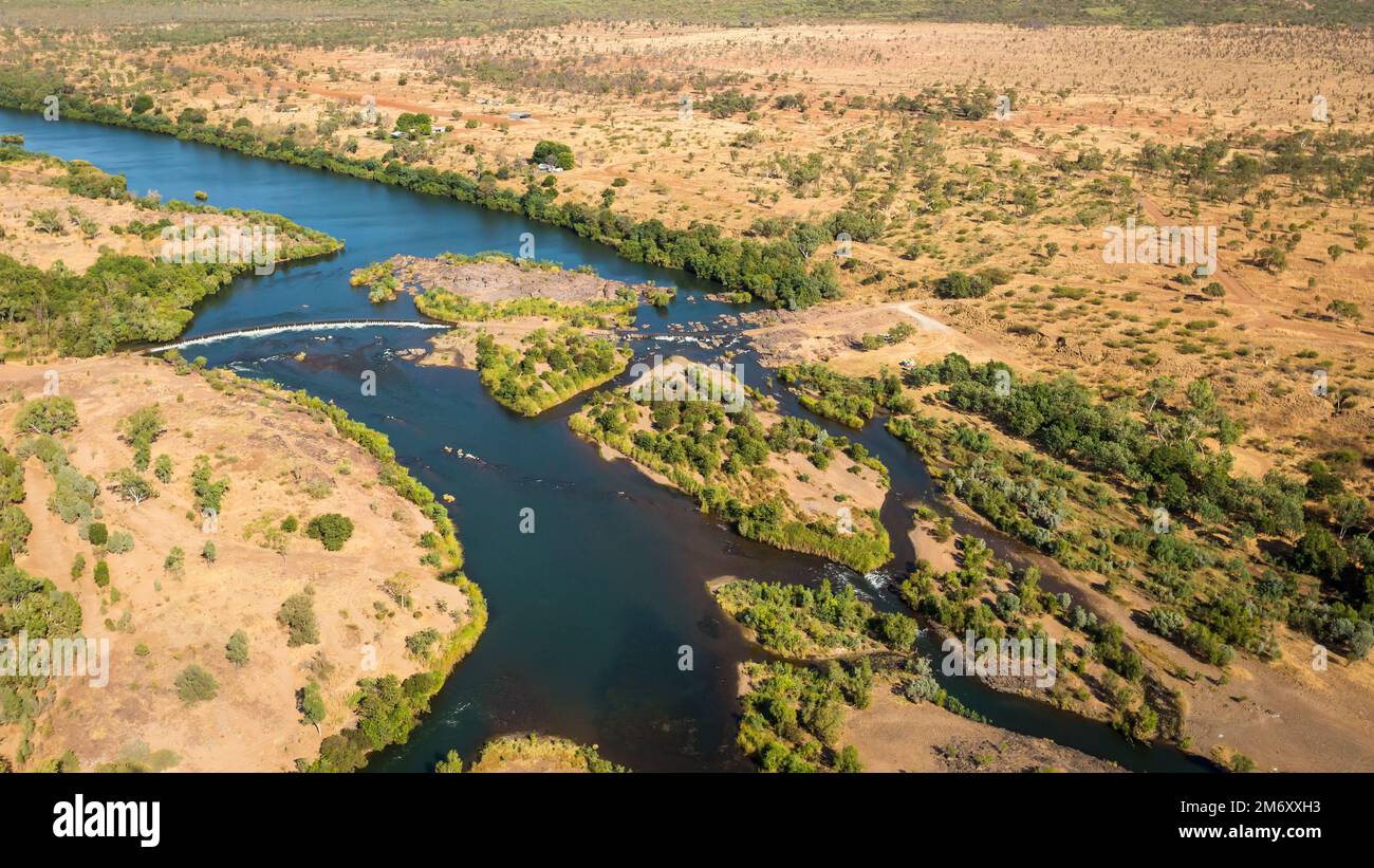 Ivanhoe Crossing auf dem Ord River Kununurra Stockfoto
