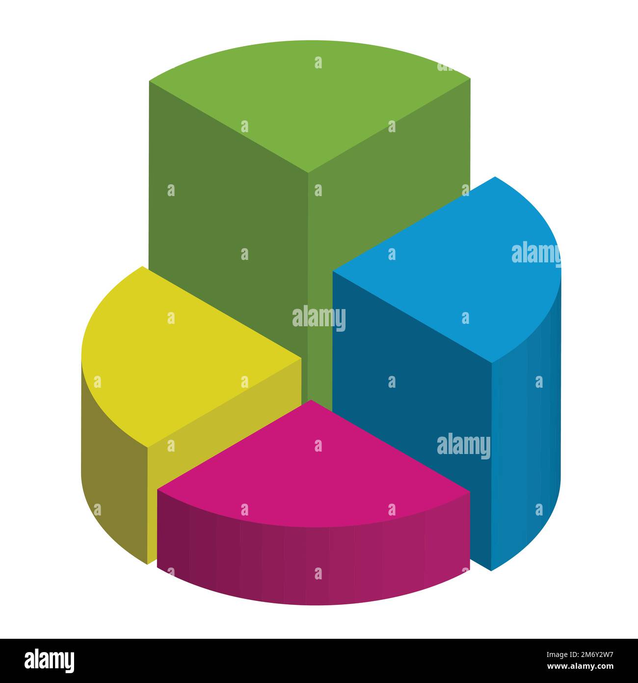 3D-Vektordesign des pi-Diagramms, Hintergrund Stock Vektor
