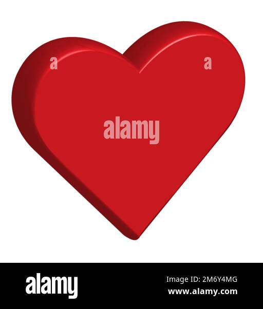 3D-Vektordesign des isolierten Herzens mit weißem Hintergrund Stock Vektor