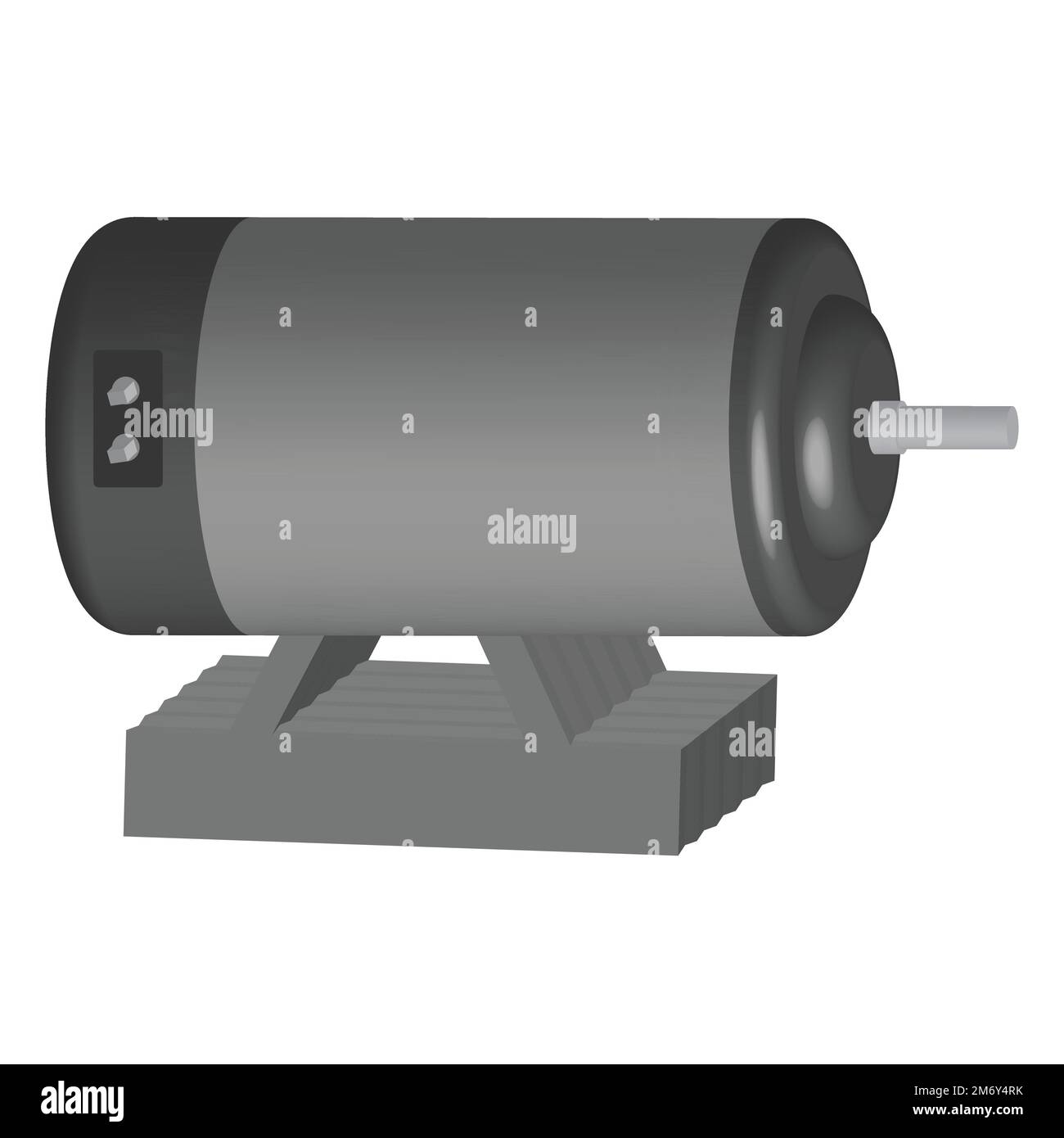 3D-Vektorkonstruktion des Elektromotors Stock Vektor