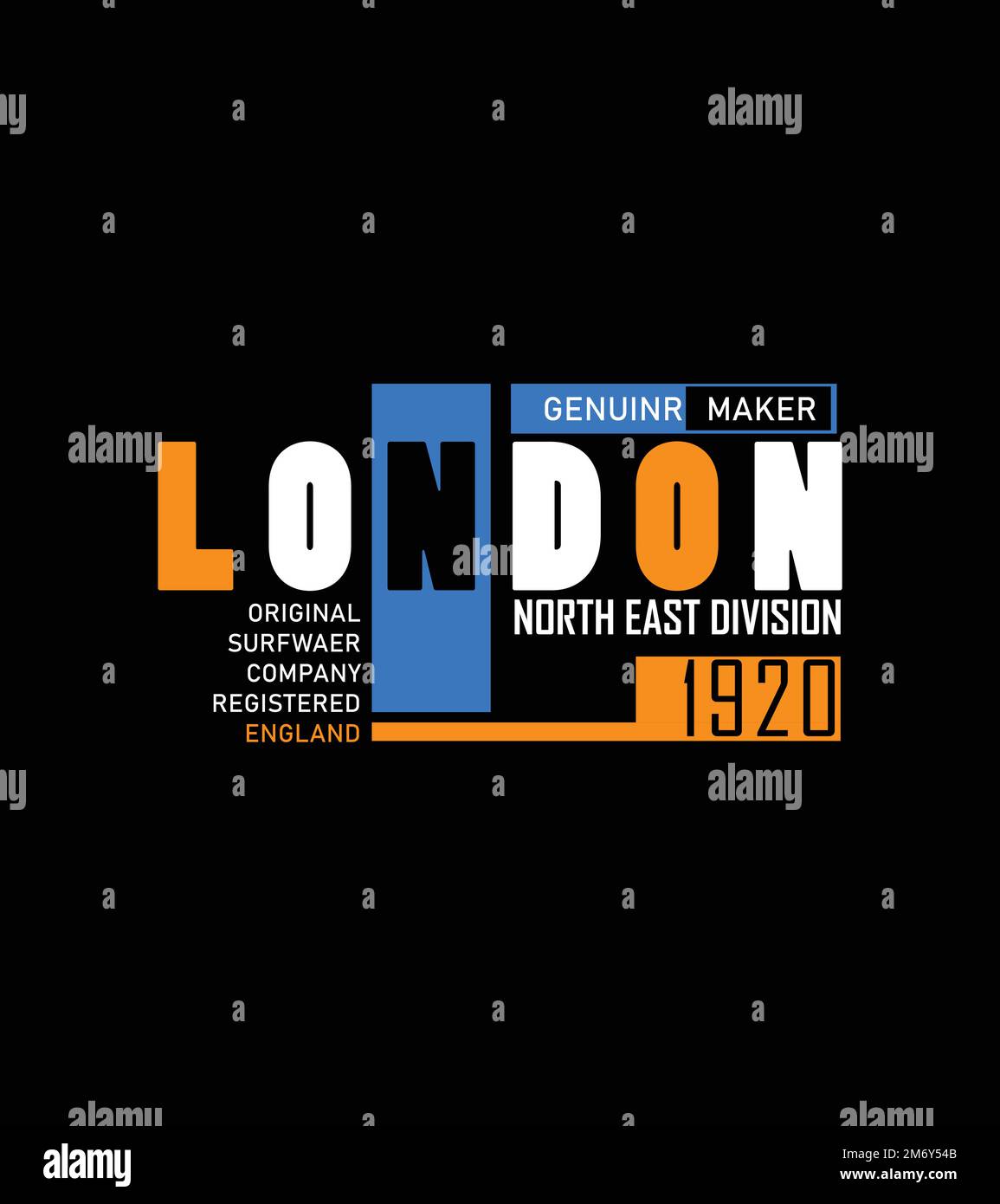 „London Company“-T-Shirt mit Schriftgrafik und Aufdruck Stock Vektor