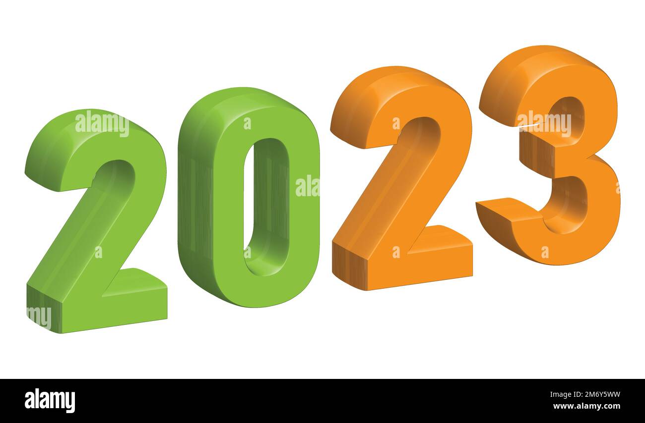 3D Text von 2023 rendern Stock Vektor