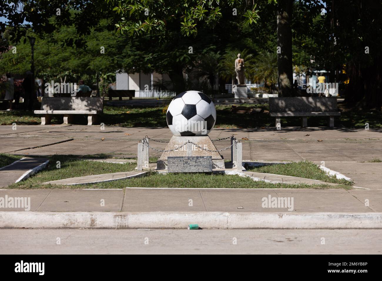 Zulueta Villa Clara, Kuba, gilt als der Geburtsort des Fußballs, da es eines der ersten Dörfer war, in dem dieser Sport gemacht wurde. Stockfoto