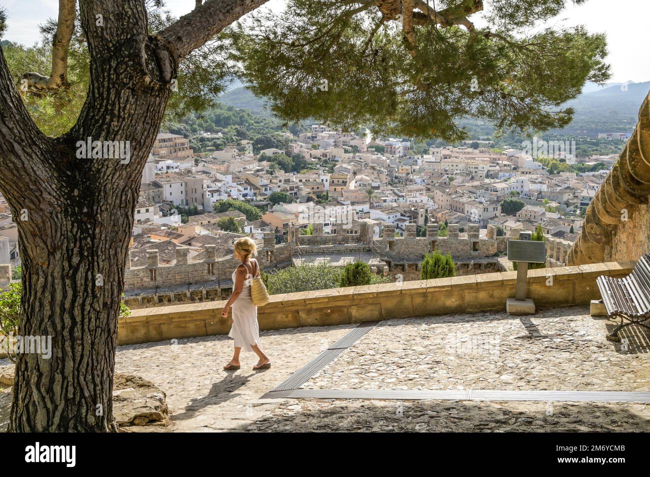 Castell de Capdepera, Stadtpanorama, Capdepera, Mallorca, Spanien Stockfoto