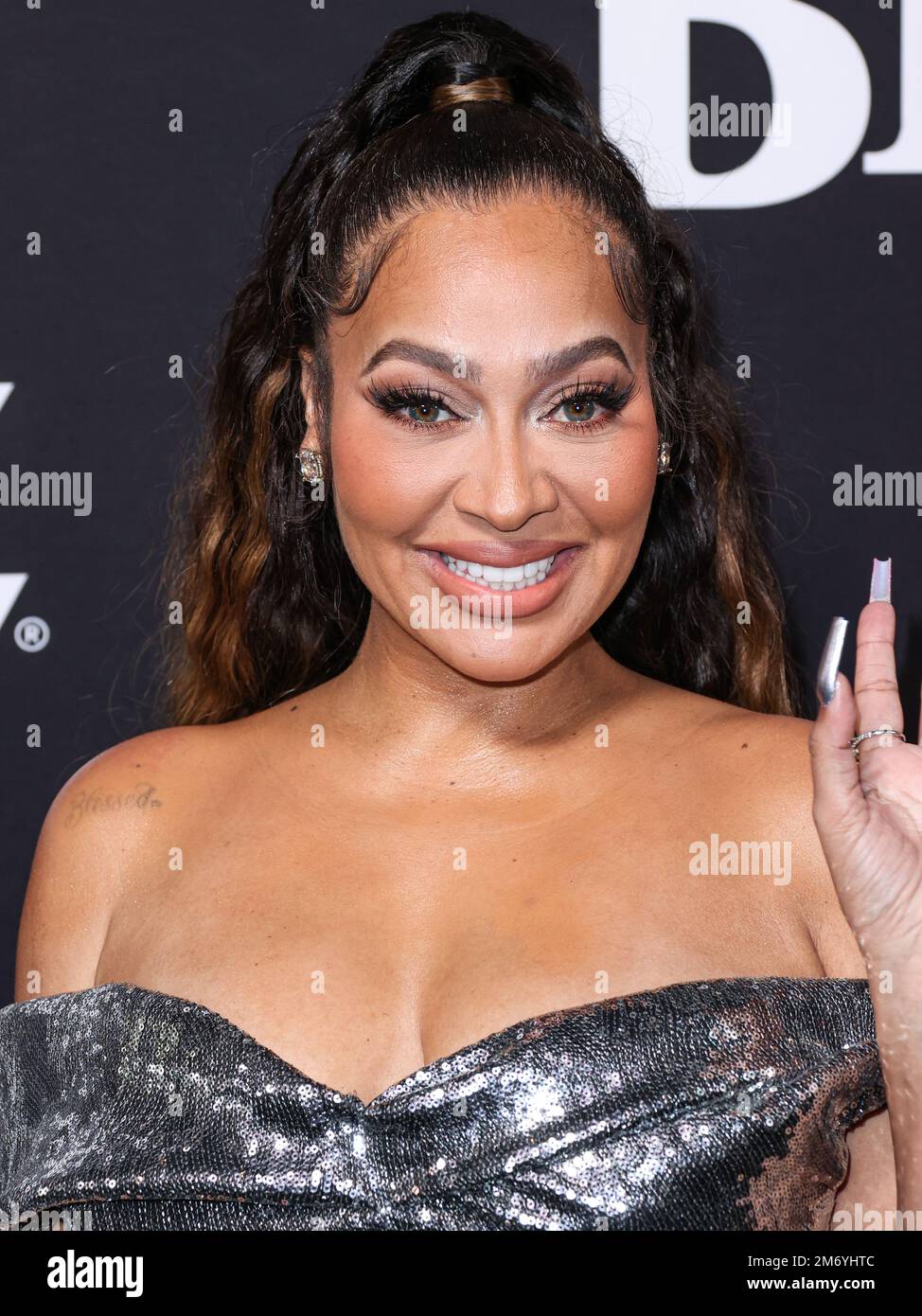 Hollywood, Usa. 05. Januar 2023. HOLLYWOOD, LOS ANGELES, KALIFORNIEN, USA - JANUAR 05: Die amerikanische Fernsehfigur und Schauspielerin La La Anthony (Alani Nicole Anthony) trifft am 5. Januar 2023 im TCL Chinese Theatre IMAX in Hollywood, Los Angeles, Kalifornien, USA auf der Premiere der STARZ' „BMF“ (Black Mafia Family) Staffel 2 in Los Angeles ein. (Foto: Xavier Collin/Image Press Agency) Kredit: Image Press Agency/Alamy Live News Stockfoto