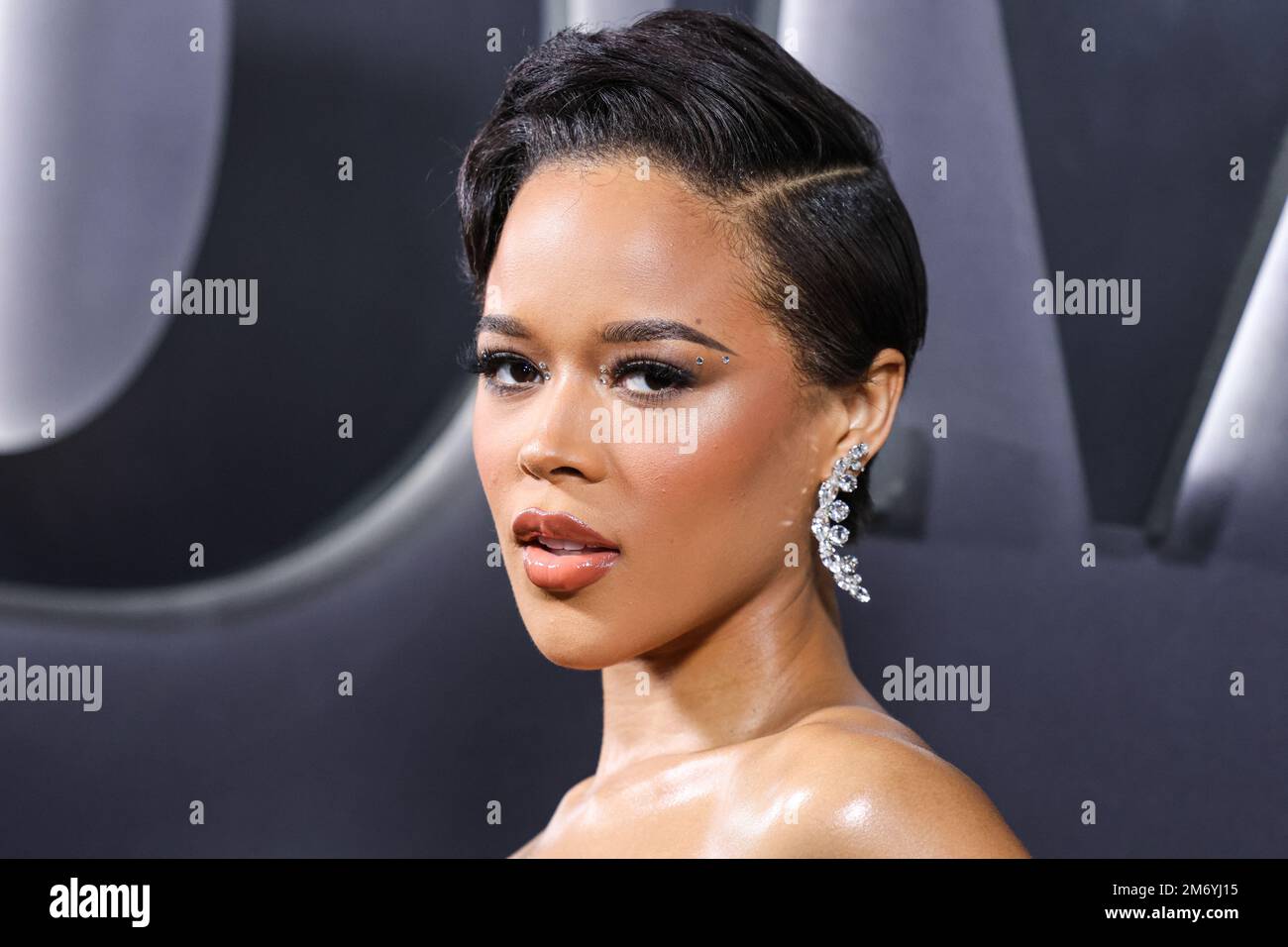 Hollywood, Usa. 05. Januar 2023. HOLLYWOOD, LOS ANGELES, KALIFORNIEN, USA - JANUAR 05: Amerikanische Schauspielerin, Model und Sängerin Serayah McNeill trifft am 5. Januar 2023 auf der Los Angeles Premiere von STARZ' 'BMF' (Black Mafia Family) Staffel 2 im TCL Chinese Theatre IMAX in Hollywood, Los Angeles, Kalifornien, USA ein. (Foto: Xavier Collin/Image Press Agency) Kredit: Image Press Agency/Alamy Live News Stockfoto