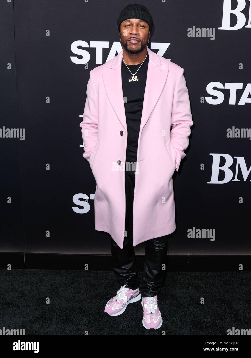 Hollywood, Usa. 05. Januar 2023. HOLLYWOOD, LOS ANGELES, KALIFORNIEN, USA - JANUAR 05: Der amerikanische R&B-Sänger, Songwriter, Produzent und Schauspieler Tank (Durrell Artaze Babbs) trifft am 5. Januar 2023 in Hollywood, Los Angeles, Kalifornien, USA auf der Premiere der STARZ-Saison 2 (Black Mafia Family) ein. (Foto: Xavier Collin/Image Press Agency) Kredit: Image Press Agency/Alamy Live News Stockfoto