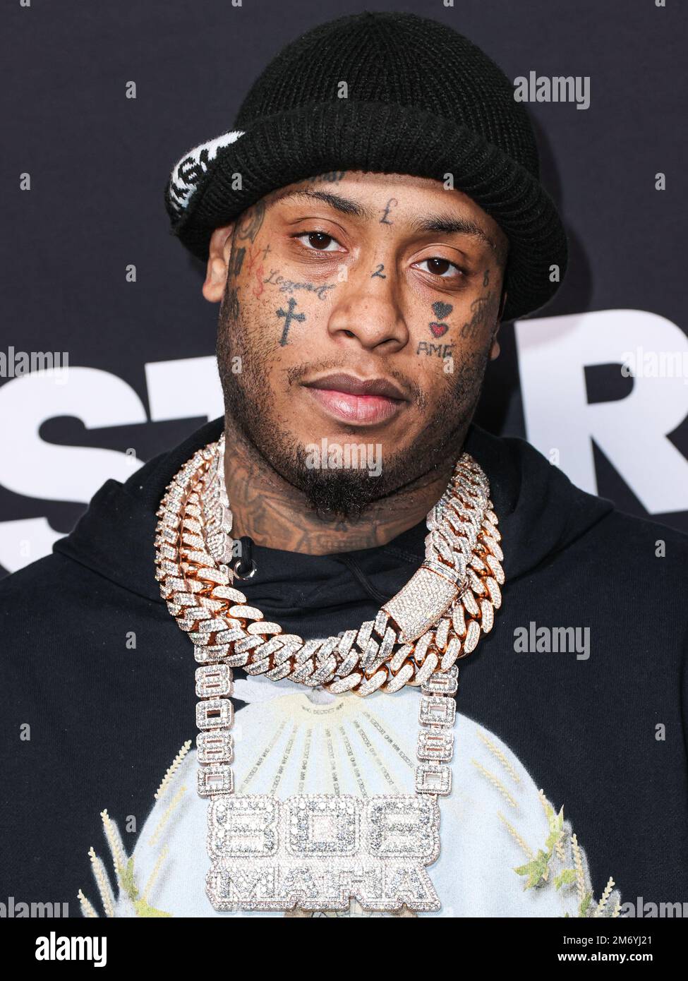Hollywood, Usa. 05. Januar 2023. HOLLYWOOD, LOS ANGELES, KALIFORNIEN, USA - JANUAR 05: Der amerikanische Plattenproduzent, Songwriter und Rapper Southside (Joshua Howard Luellen) trifft auf der Los Angeles Premiere der STARZ-Saison 2 (Black Mafia Family) ein, die am 5. Januar 2023 im TCL Chinese Theatre IMAX in Hollywood, Los Angeles, Kalifornien, USA stattfindet. (Foto: Xavier Collin/Image Press Agency) Kredit: Image Press Agency/Alamy Live News Stockfoto