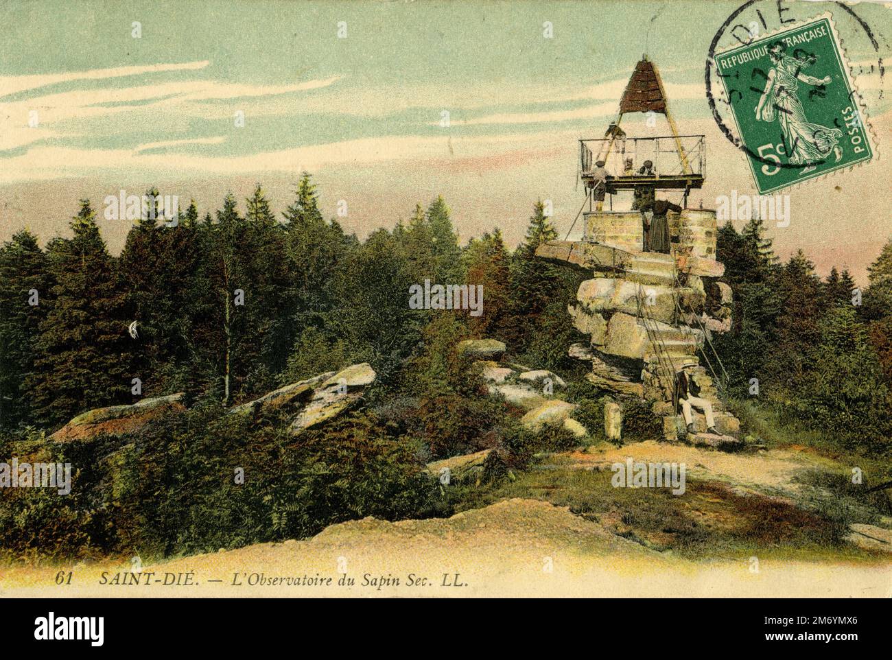 Saint die - l'Observatoir de la roche du Sapin-sec sur l'Ormont Stockfoto