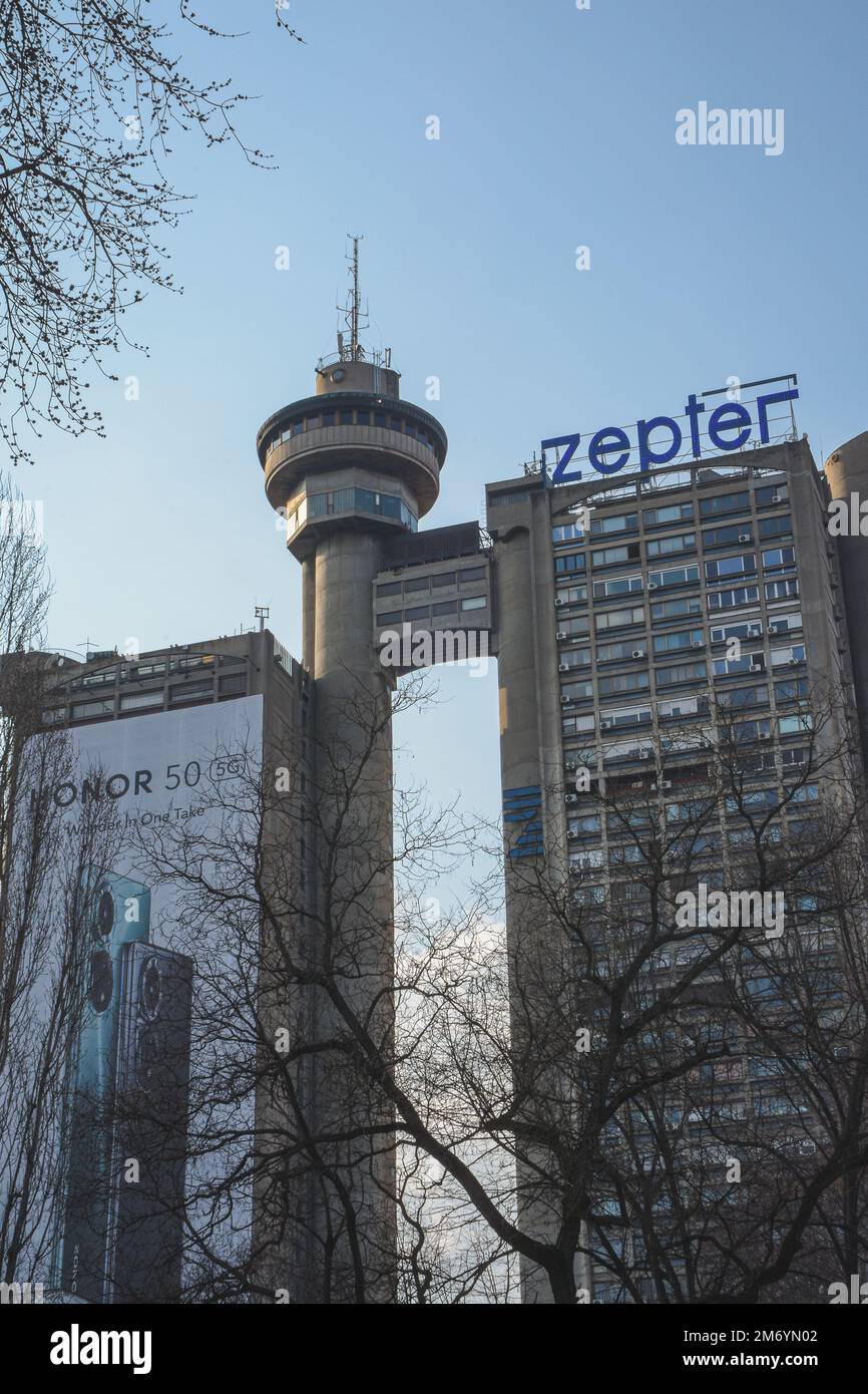 WESTERN City Gate oder Genex Tower in Belgrad, Serbien. Stockfoto
