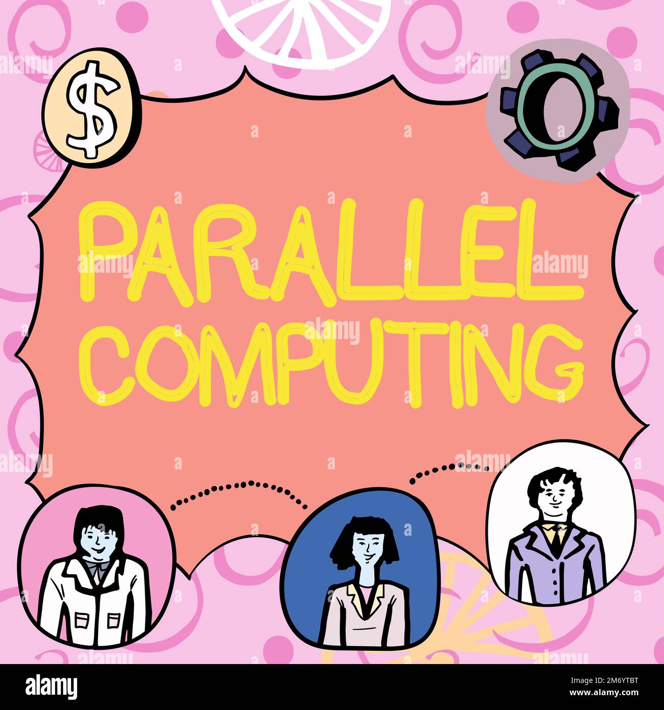 Handgeschriebenes Schild Parallel Computing. Geschäftsüberblick simultane Berechnung mittels Software und Hardware Stockfoto