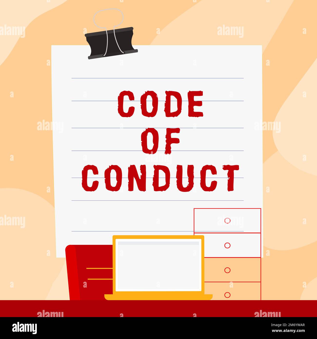 Handschriftlicher Text Code of Conduct (Verhaltenskodex). Konzept