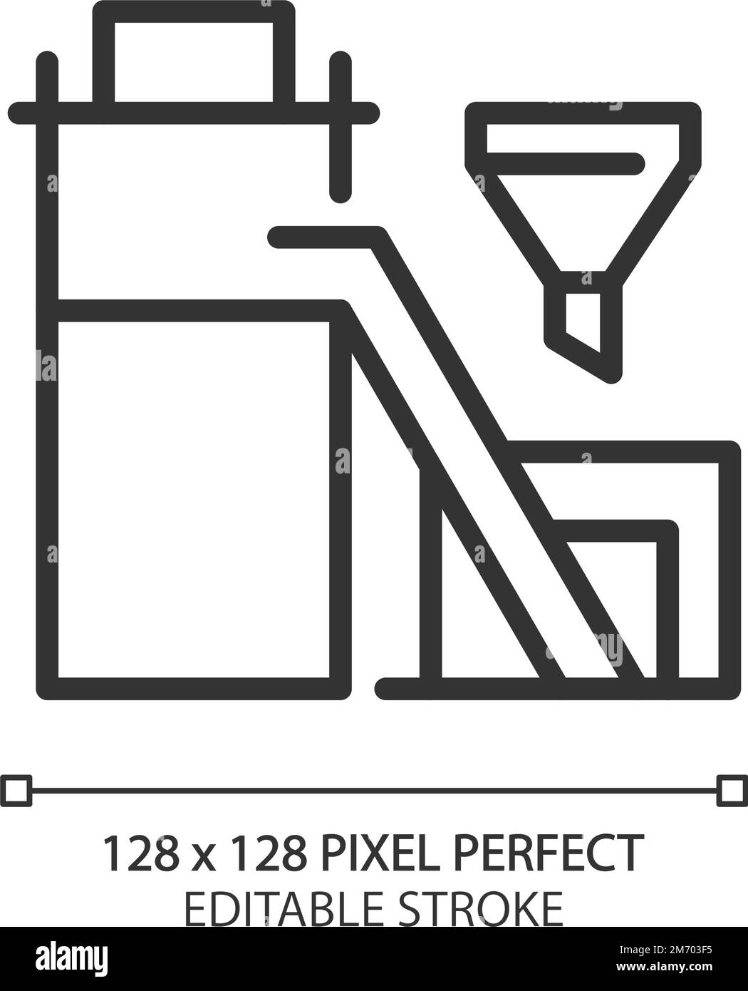 Kohleaufbereitungsanlage – perfekt lineares Pixelsymbol Stock Vektor