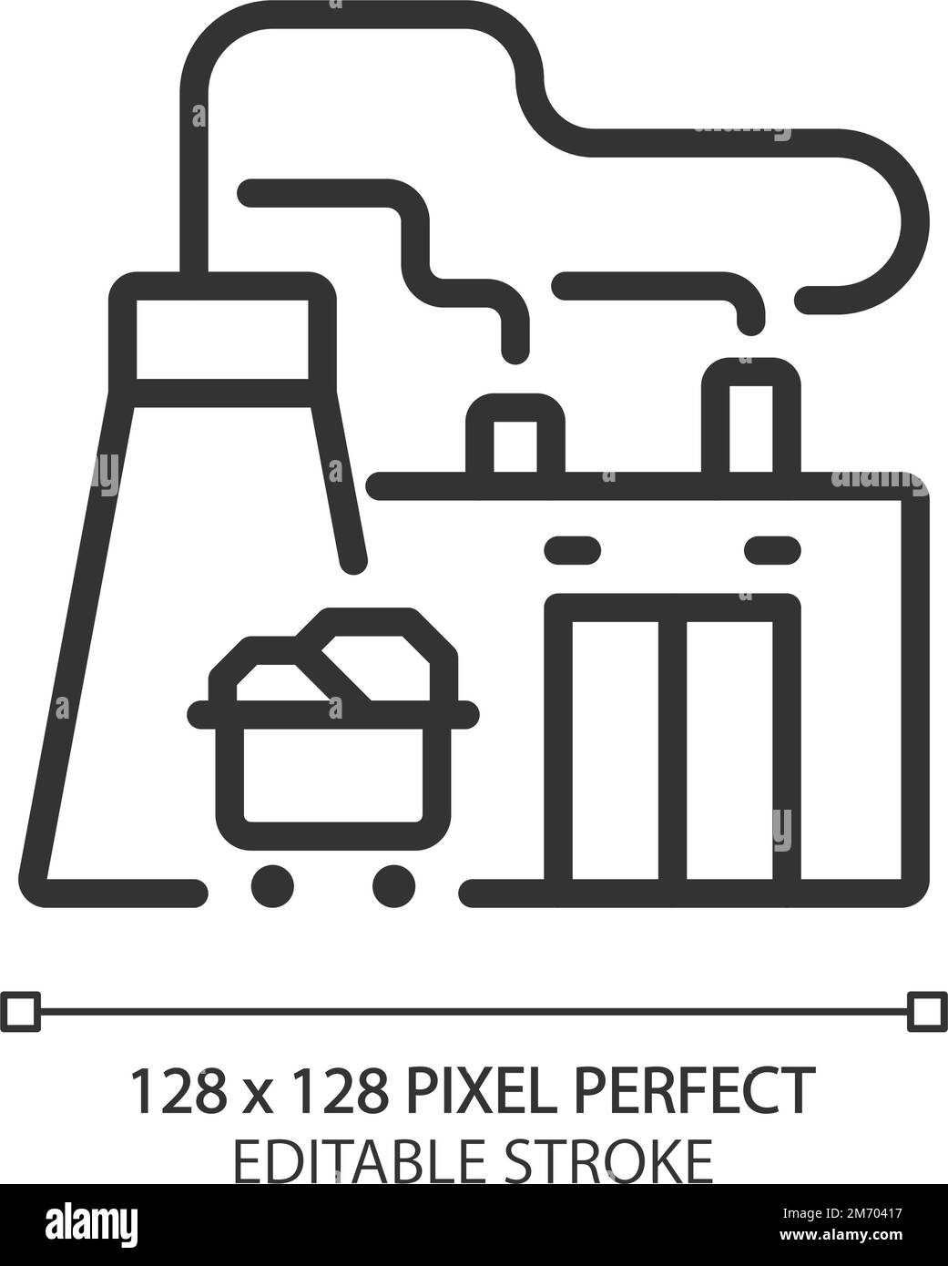 Kraftwerk – perfekt lineares Pixelsymbol Stock Vektor