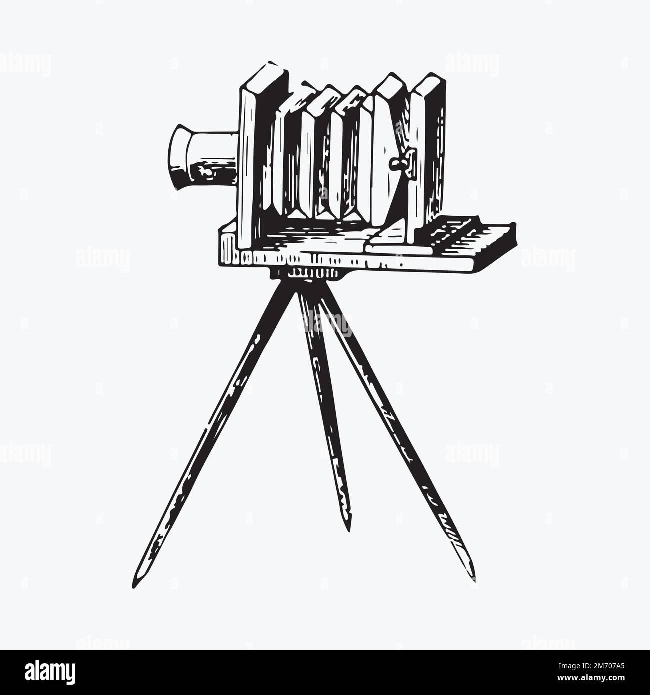 Vintage viktorianischen Stil Film Dia Kamera Gravur Vektor Stock Vektor