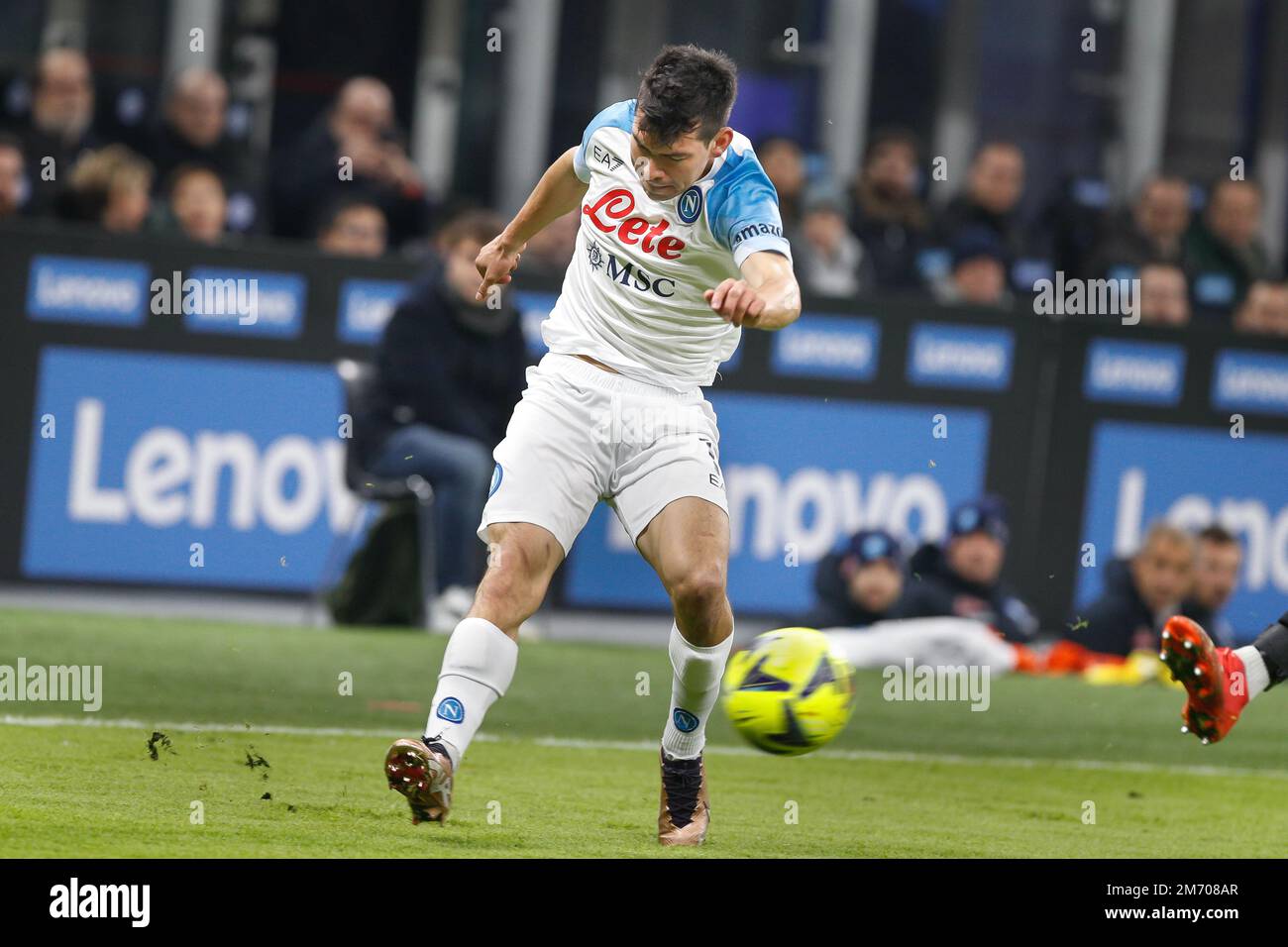 Italien, Mailand, januar 4 2023: Hirving Lozano (Neapel-Stürmer) in der zweiten Halbzeit während des Fußballspiels FC INTER vs SSC NAPOLI, Serie A 2022-2023 day16 San Siro Stadion (Foto: Fabrizio Andrea Bertani/Pacific Press/Sipa USA) Stockfoto