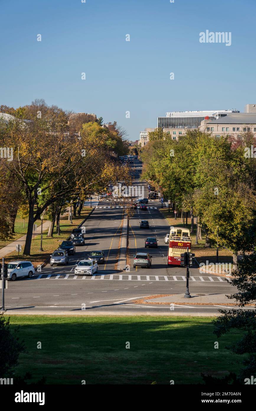 Blick auf die Stadt vom Lincoln Memorial, Washington, D.C., USA Stockfoto