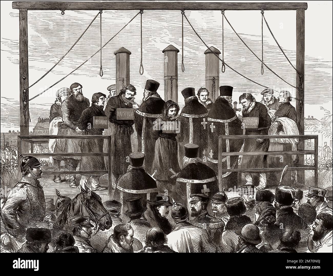 Die Nihilisten, hingerichtet in St. Petersburg, Russland, 1881 Stockfoto