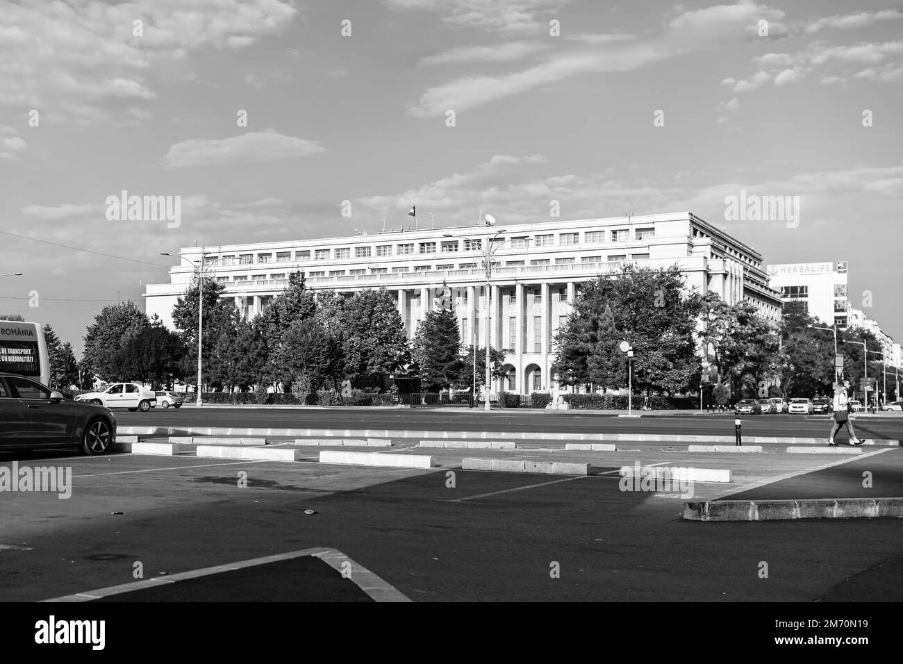 Autoverkehr, Umweltverschmutzung, Stau in der Innenstadt von Bukarest, Rumänien, 2023 Stockfoto