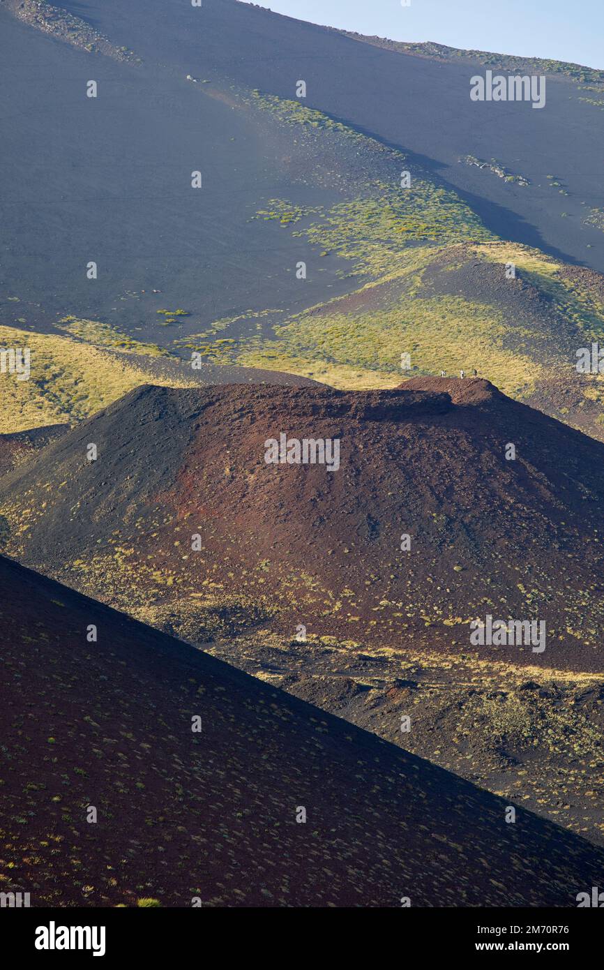 Kleinere Krater des Ätna Vulkan, Sizilien, Italien Stockfoto